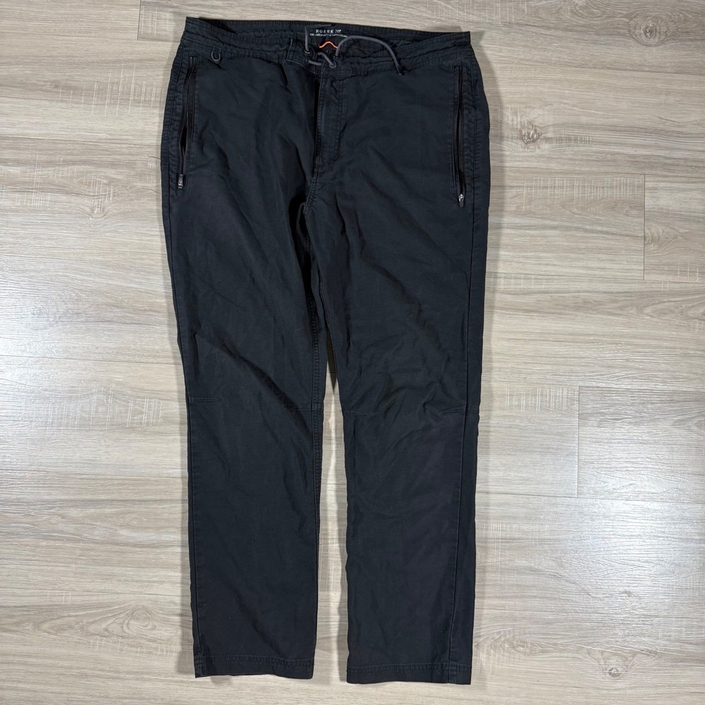 Roark Revival Mens Black Pants Zip Pockets Drawstrings Outdoor‎ Size 38x29